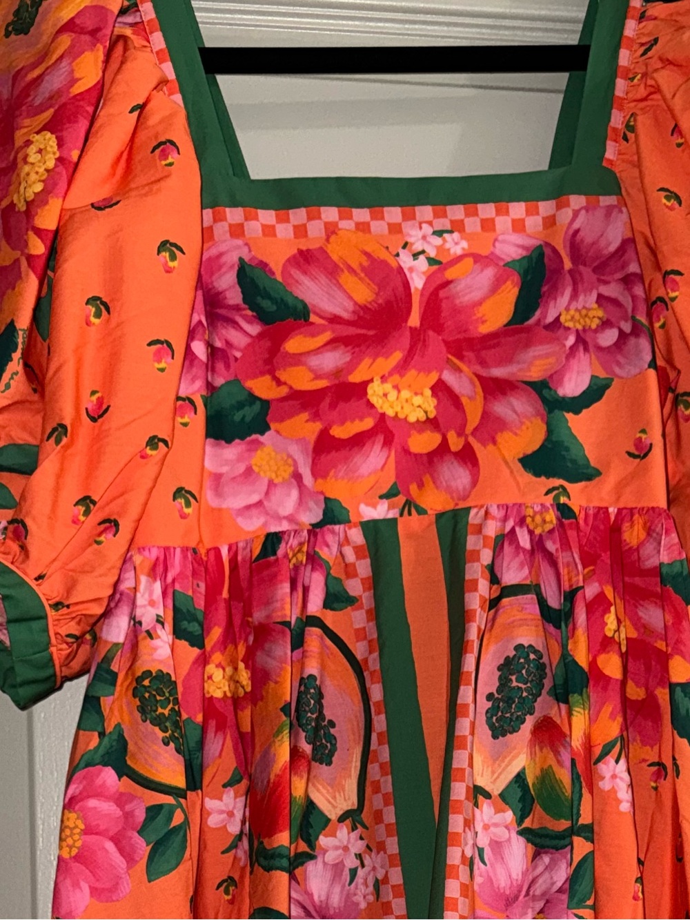 Farm Rio Orange Fruit Garden Scarf Midi Dress - Picture 7 of 8